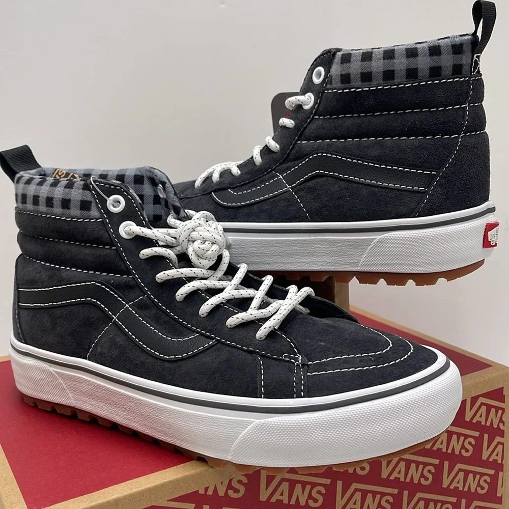 Vans Men’s Sk8-Hi Mte-1 Plaid Grey/White VN0A5HZYGYW Boots Sneakers